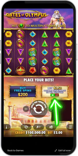 Toggling the Ante Bet in Gates of Olympus