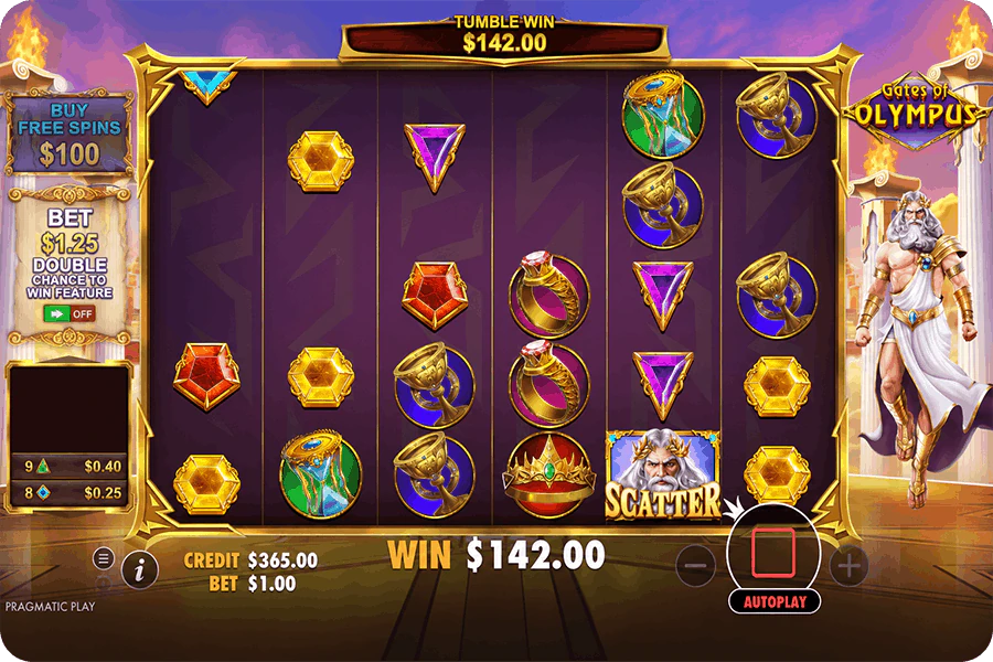 Biggest single win during our Gates of Olympus 500-spin test